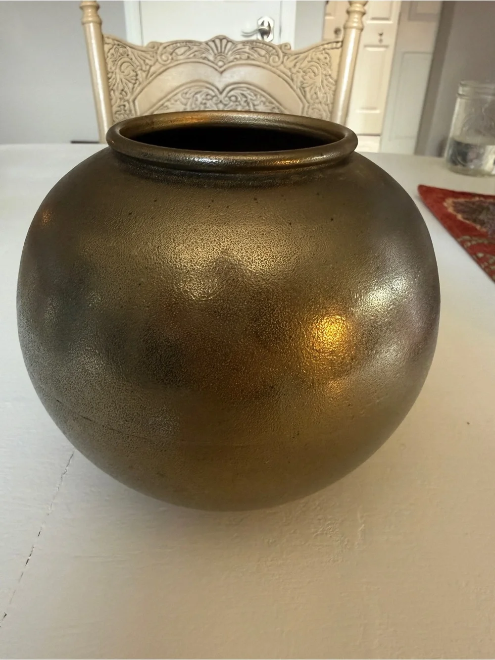Metallic Bronze Decorative Round Vase / Urn